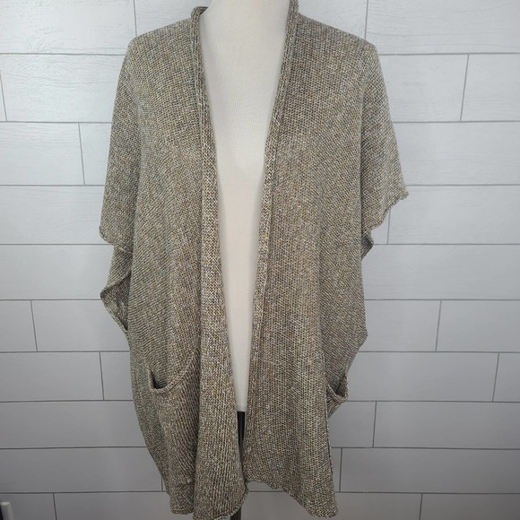 Eskandar Sweater Cardigan Sleeveless Brown Gray Linen O/S Lagenlook Art to Wear - Picture 7 of 11